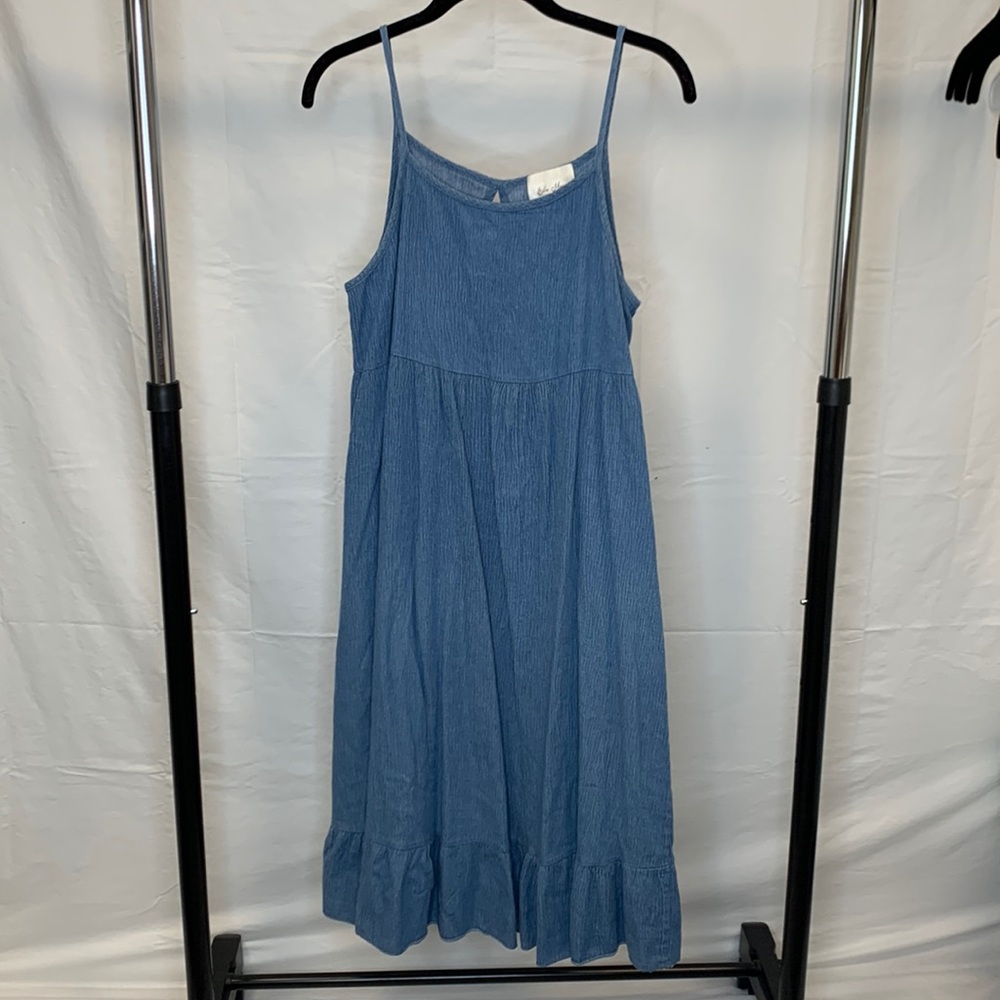 Blue jumper dress with pockets